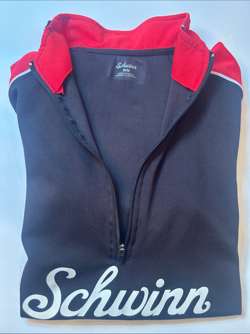 Schwinn Men’s Short Sleeve cycling jersey - Black with Red Panels, sz M